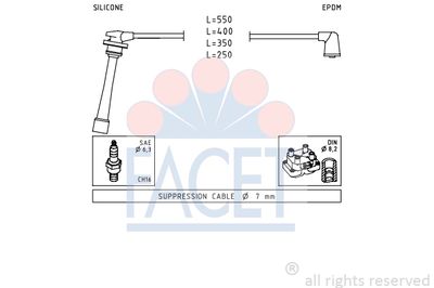 Комплект проводов зажигания FACET 4.9385 для KIA PRO