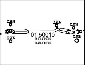 MTS 01.50010 Глушитель выхлопных газов  для LANCIA THEMA (834_) 2500 Turbo D (834D)