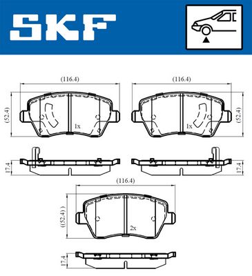 Комплект тормозных колодок, дисковый тормоз VKBP 80182 A