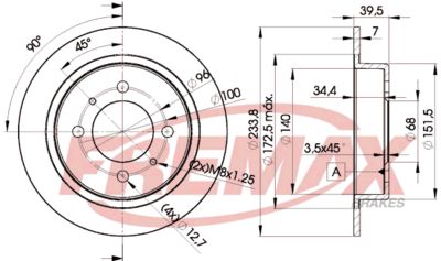 FREMAX BD-5803 Тормозные диски  для NISSAN SUNNY III Hatchback (N14) 2.0 D