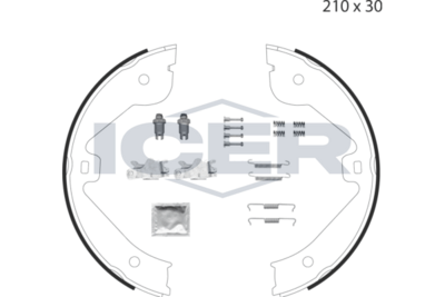 комплект спирачна челюст, ръчна спирачка ICER 79PB4028 C