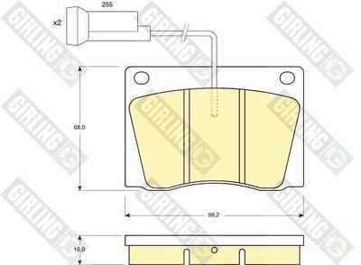 Комплект тормозных колодок, дисковый тормоз GIRLING 6105691 для JENSEN INTERCEPTOR