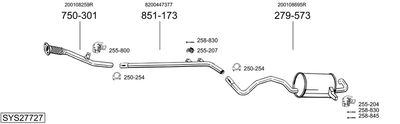 Układ wydechowy BOSAL SYS27727
