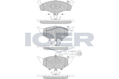 Комплект тормозных колодок, дисковый тормоз ICER 181594-071 для AUDI A2