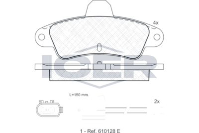 комплект спирачно феродо, дискови спирачки ICER 180919