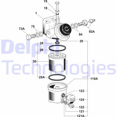 Топливный фильтр DELPHI 6260B641B для RENAULT 21