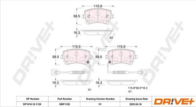 BREMSBELAGSATZ SCHEIBENBREMSE DR!VE+ DP1010101129 2