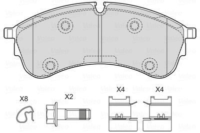 Комплект тормозных колодок, дисковый тормоз VALEO 601761 для MAN TGE
