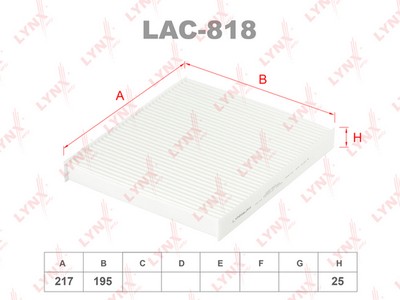 LYNXauto LAC-818 Фильтр салона  для CHRYSLER 200 (Крайслер 200)