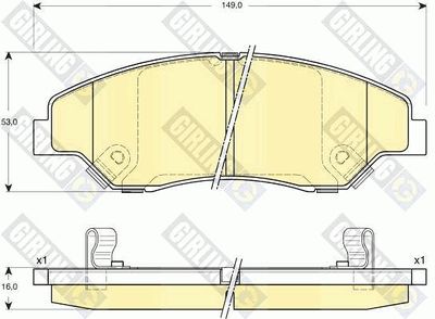 Комплект тормозных колодок, дисковый тормоз GIRLING 6132419 для KIA RETONA