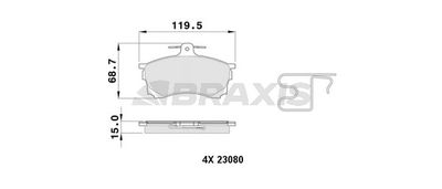 Комплект тормозных колодок, дисковый тормоз BRAXIS AB0383 для MITSUBISHI CARISMA