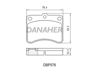 Комплект тормозных колодок, дисковый тормоз DANAHER DBP578 для DAIHATSU SPARCAR