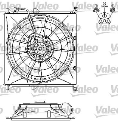 Вентилятор, охлаждение двигателя VALEO 696123 для BMW Z3