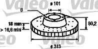 Тормозной диск VALEO 186685 для OPEL MONTEREY