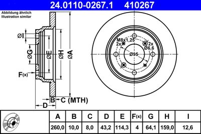 Тормозной диск ATE 24.0110-0267.1 для HONDA PRELUDE