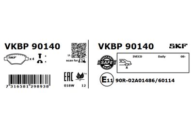 Brake Pad Set, disc brake VKBP 90140