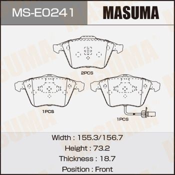 Комплект тормозных колодок MASUMA MS-E0241 для AUDI A3