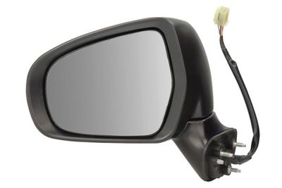Zijspiegel Links (elektrisch, in reliëf, met verwarming, under-coated, elektrisch opklapbaar, met indicator) past: SUZUKI SX4 S-Cross 08.13-