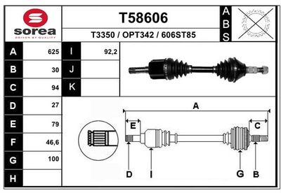 EAI T58606 Полуось в сборе для OPEL INSIGNIA A седан (G09) 2.8 V6 Turbo OPC 4x4 (69) EAI T58606 Полуось в сборе для OPEL INSIGNIA A седан (G09) 2.8 V6 Turbo OPC 4x4 (69)