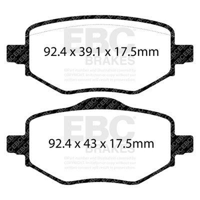 комплект спирачно феродо, дискови спирачки EBC Brakes DP42442R