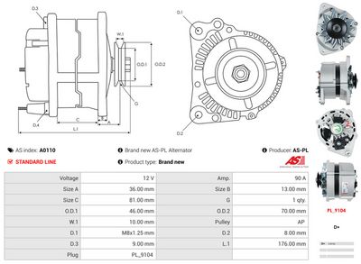 GENERATOR / ALTERNATOR AS-PL A0110 5