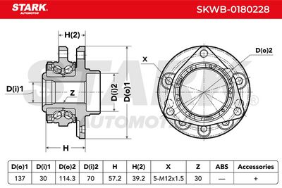 комплект колесен лагер STARK SKWB-0180228