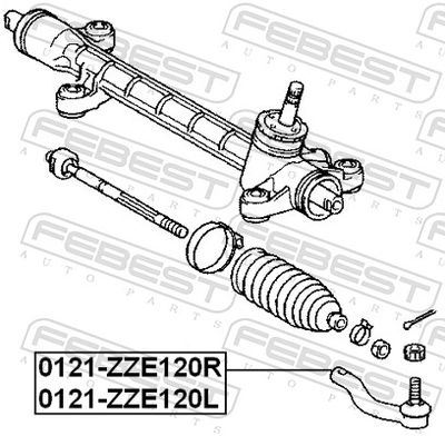 Наконечник поперечной рулевой тяги 0121-ZZE120R