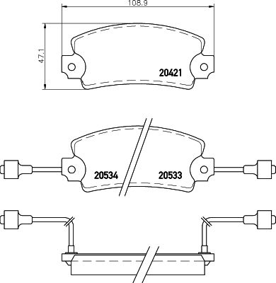 TEXTAR 2042103 Тормозные колодки и сигнализаторы  для TALBOT  (Талбот 1307-1510)