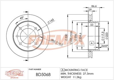 FREMAX BD-5068 Тормозные диски  для HUMMER  (Хаммер Хаммер)