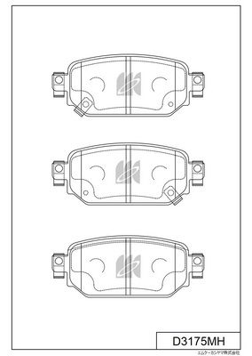 Комплект тормозных колодок, дисковый тормоз MK Kashiyama D3175MH для MAZDA CX-3