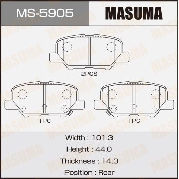 MASUMA MS-5905 Ремкомплект барабанных колодок  для MITSUBISHI ASX (Митсубиши Асx)