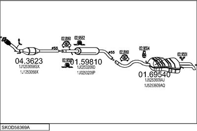 SISTEM DE ESAPAMENT MTS SKOD58369A011346