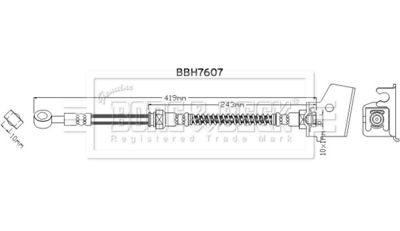 Тормозной шланг BORG & BECK BBH7607 для HYUNDAI i10