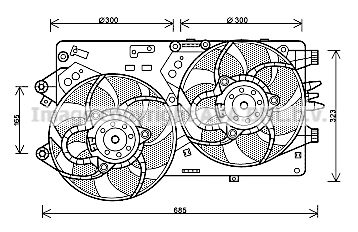 Вентилятор, охлаждение двигателя AVA QUALITY COOLING FT7578 для LANCIA DELTA