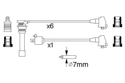 Комплект проводов зажигания BOSCH 0 986 356 925 для TOYOTA CAMRY