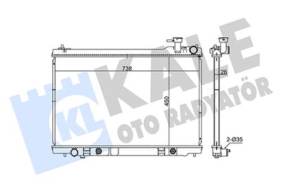 Радиатор, охлаждение двигателя KALE OTO RADYATÖR 348035 для INFINITI FX