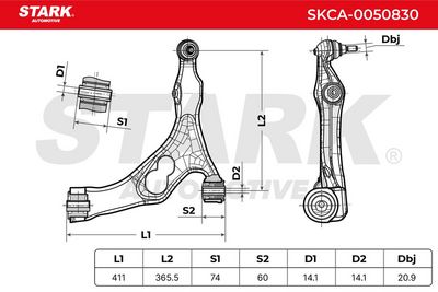 носач, окачване на колелата STARK SKCA-0050830