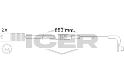 предупредителен контактен сензор, износване на накладките ICER 610480 E C