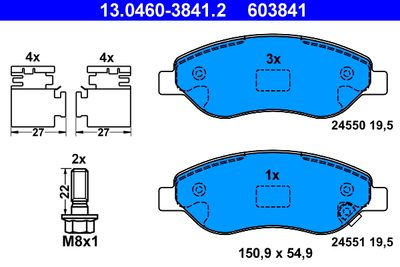 Brake Pad Set, disc brake 13.0460-3841.2