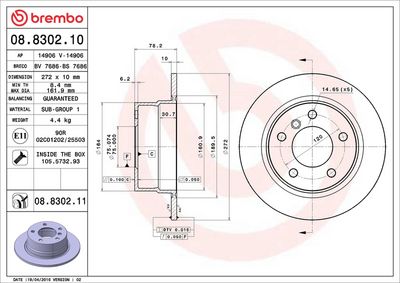 BREMSSCHEIBE BREMBO 08830211 1