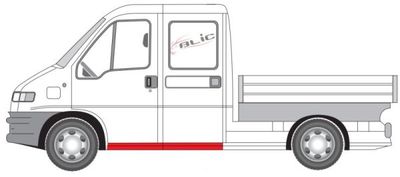 Dorpel aan autozijde Voor Links/Rechts (dubbele cabine reparatie, lengte 180cm) past: CITROEN JUMPER I, JUMPER II FIAT DUCATO PEUGEOT BOXER 02.94-08.06