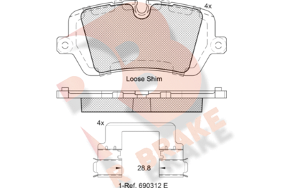 Комплект тормозных колодок, дисковый тормоз R BRAKE RB2120 для FORD USA CROWN