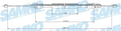 SAMKO C0710B Трос ручного тормоза  для RENAULT MEGANE I (BA0/1_) 1.9 dTi (BA1U)