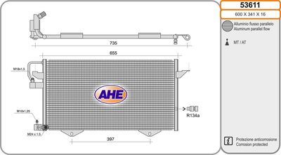AHE 53611 Радиатор кондиционера  для AUDI CABRIOLET (Ауди Кабриолет)