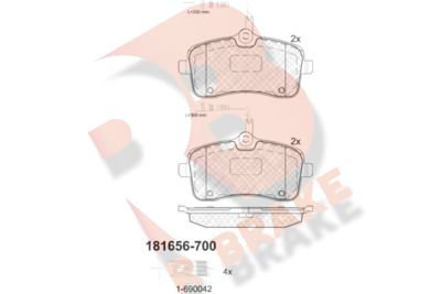Комплект тормозных колодок, дисковый тормоз R BRAKE RB1656-700 для PEUGEOT 407