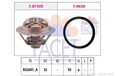 Термостат, охлаждающая жидкость FACET 7.8730 для NISSAN TEANA