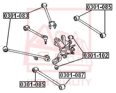 ASVA 0301-102 Сайлентблок рычага  для HONDA ACCORD VI (CK, CG, CH, CF) 2.0 i (CG9)
