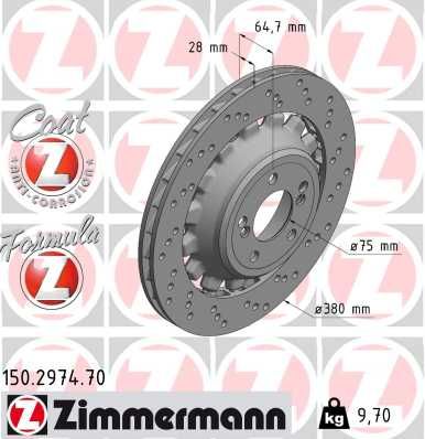 Bromsskiva ZIMMERMANN 150.2974.70