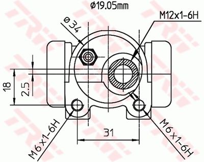 CILINDRU RECEPTOR FRANA TRW BWD133 1