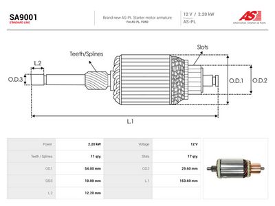 Anker, starter AS-PL SA9001